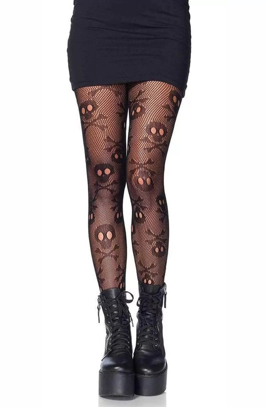 Pirate Booty Skull Net Pantyhose