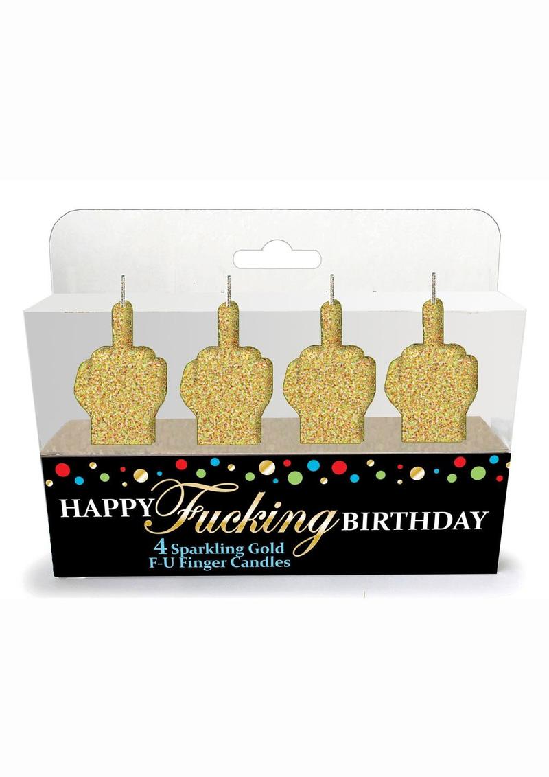 Happy F`n Birthday FU Candles (4 per set) – Gold
