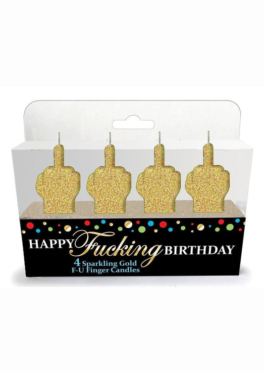 Happy F`n Birthday FU Candles (4 per set) – Gold