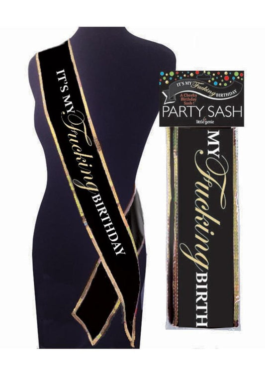 It`s My F`n Birthday Sash – Black/Gold