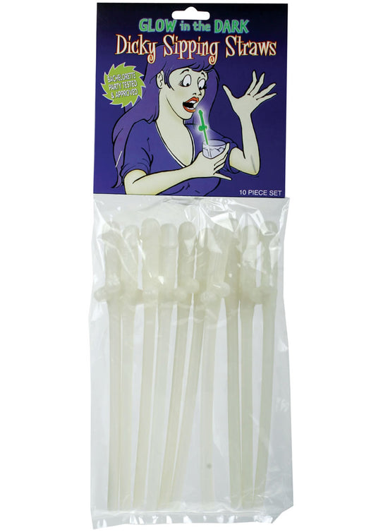 Glow In The Dark Dicky Sipping Straws